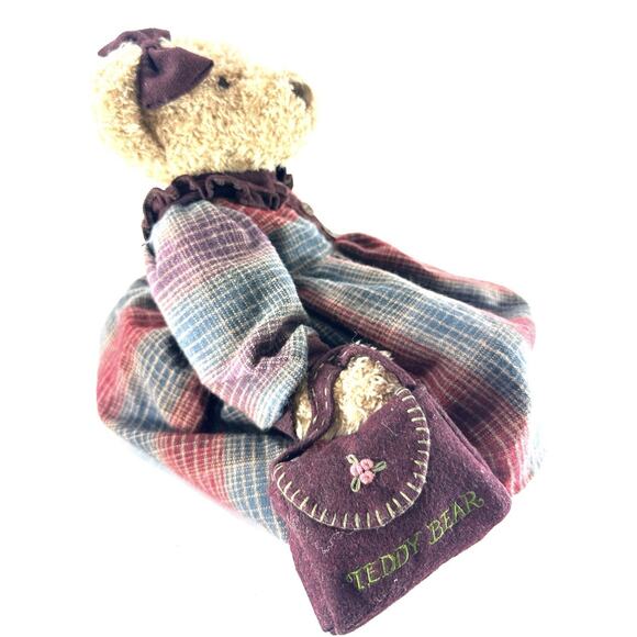 Russ Berrie Vintage Collection Lady Eleri Teddy Bear 13” w/ Purse & COA Handmade - Picture 3 of 7